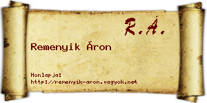 Remenyik Áron névjegykártya